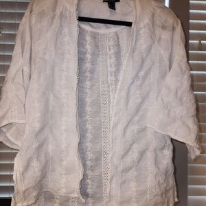 Forever 21 White Textured Blouse